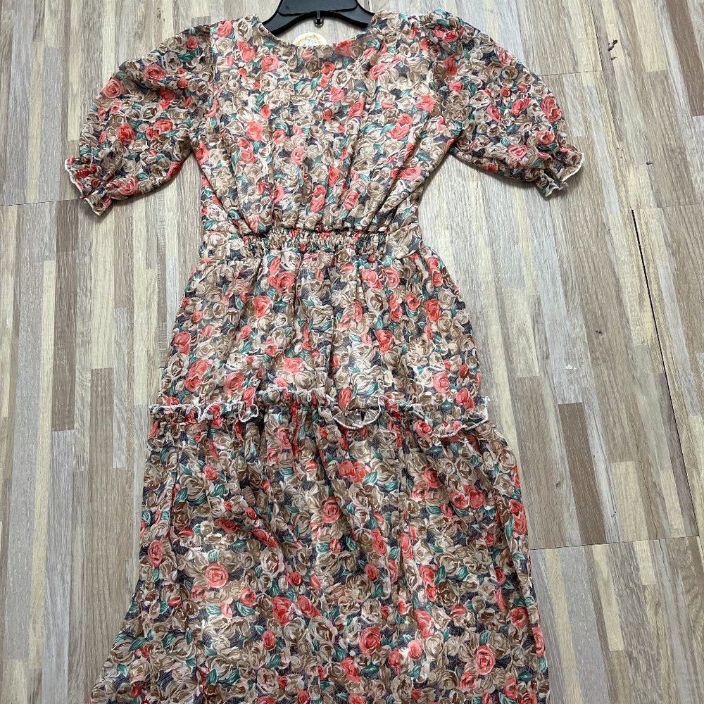 Who What Wear Floral Midi Dress - Picture 1 of 3